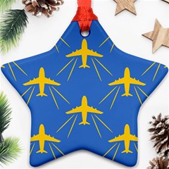 Aircraft Texture Blue Yellow Star Ornament (two Sides) by HermanTelo