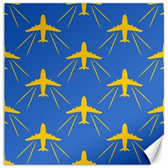 Aircraft Texture Blue Yellow Canvas 16  X 16  by HermanTelo