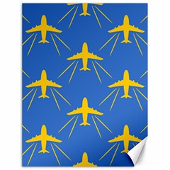 Aircraft Texture Blue Yellow Canvas 18  X 24  by HermanTelo