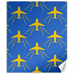 Aircraft Texture Blue Yellow Canvas 20  X 24 