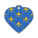 Aircraft Texture Blue Yellow Dog Tag Heart (One Side) Front