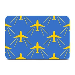 Aircraft Texture Blue Yellow Plate Mats by HermanTelo