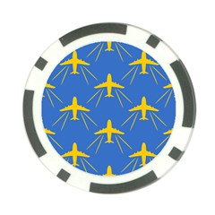 Aircraft Texture Blue Yellow Poker Chip Card Guard