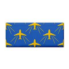 Aircraft Texture Blue Yellow Hand Towel by HermanTelo