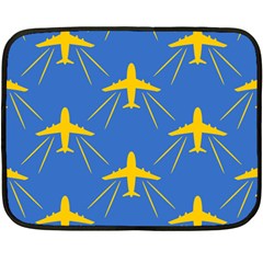 Aircraft Texture Blue Yellow Fleece Blanket (mini)