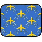 Aircraft Texture Blue Yellow Double Sided Fleece Blanket (Mini)  35 x27  Blanket Front