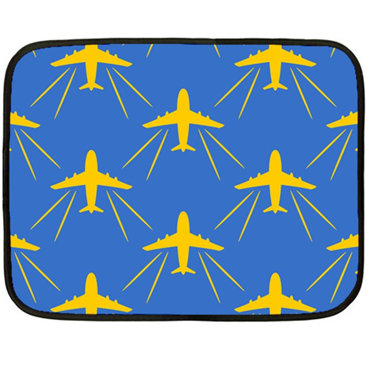 Aircraft Texture Blue Yellow Double Sided Fleece Blanket (Mini) 