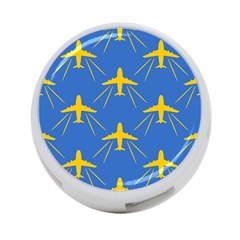 Aircraft Texture Blue Yellow 4-port Usb Hub (two Sides) by HermanTelo