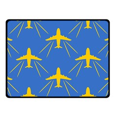 Aircraft Texture Blue Yellow Fleece Blanket (small)