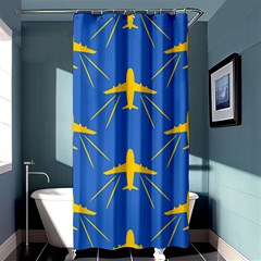 Aircraft Texture Blue Yellow Shower Curtain 36  X 72  (stall) 