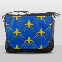 Aircraft Texture Blue Yellow Messenger Bag