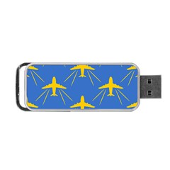 Aircraft Texture Blue Yellow Portable Usb Flash (one Side)