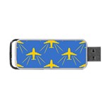 Aircraft Texture Blue Yellow Portable USB Flash (Two Sides) Back