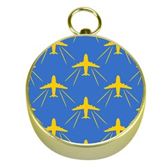 Aircraft Texture Blue Yellow Gold Compasses