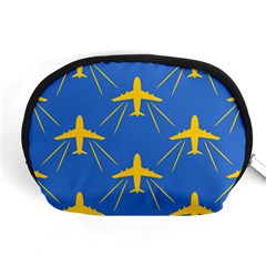 Aircraft Texture Blue Yellow Accessory Pouch (medium)