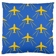 Aircraft Texture Blue Yellow Standard Flano Cushion Case (one Side)