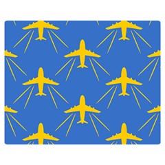 Aircraft Texture Blue Yellow Double Sided Flano Blanket (medium) 