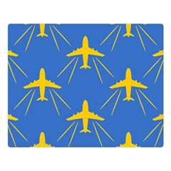 Aircraft Texture Blue Yellow Double Sided Flano Blanket (large) 