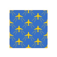 Aircraft Texture Blue Yellow Satin Bandana Scarf