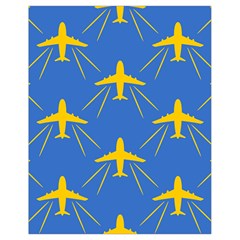 Aircraft Texture Blue Yellow Drawstring Bag (small)