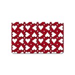 Graphic Heart Pattern Red White Magnet (Name Card) Front