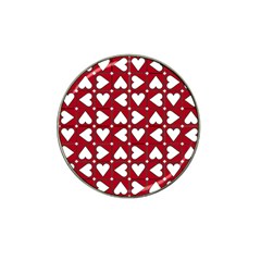 Graphic Heart Pattern Red White Hat Clip Ball Marker by HermanTelo