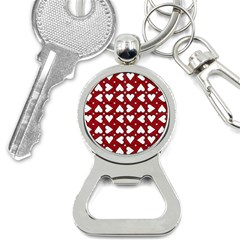 Graphic Heart Pattern Red White Bottle Opener Key Chains