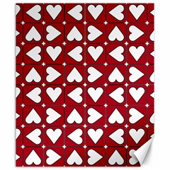 Graphic Heart Pattern Red White Canvas 20  X 24 