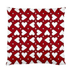 Graphic Heart Pattern Red White Standard Cushion Case (two Sides)