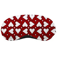 Graphic Heart Pattern Red White Sleeping Masks by HermanTelo