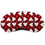 Graphic Heart Pattern Red White Sleeping Masks Front