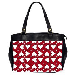 Graphic Heart Pattern Red White Oversize Office Handbag (2 Sides) by HermanTelo