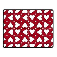 Graphic Heart Pattern Red White Fleece Blanket (small) by HermanTelo