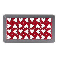 Graphic Heart Pattern Red White Memory Card Reader (mini)