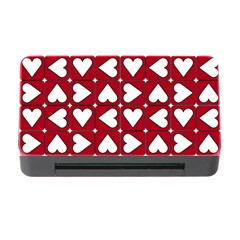 Graphic Heart Pattern Red White Memory Card Reader With Cf