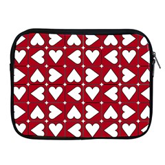 Graphic Heart Pattern Red White Apple Ipad 2/3/4 Zipper Cases