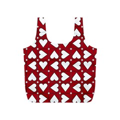 Graphic Heart Pattern Red White Full Print Recycle Bag (s)