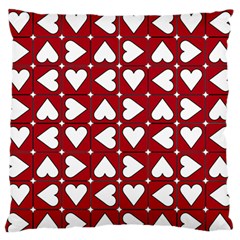 Graphic Heart Pattern Red White Standard Flano Cushion Case (one Side)