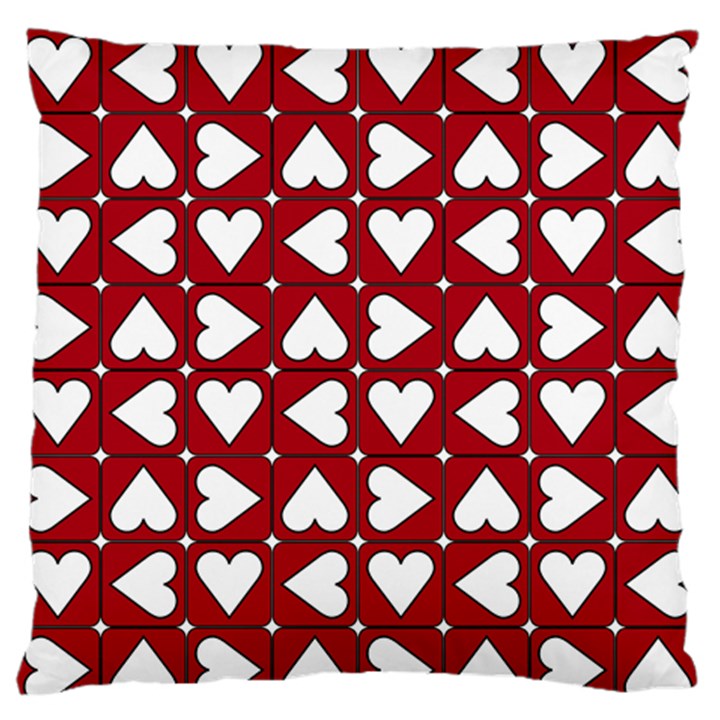 Graphic Heart Pattern Red White Standard Flano Cushion Case (One Side)