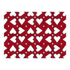 Graphic Heart Pattern Red White Double Sided Flano Blanket (mini) 