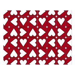 Graphic Heart Pattern Red White Double Sided Flano Blanket (large)  by HermanTelo