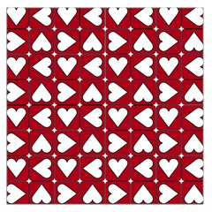 Graphic Heart Pattern Red White Large Satin Scarf (square)