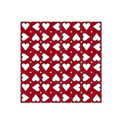 Graphic Heart Pattern Red White Satin Bandana Scarf