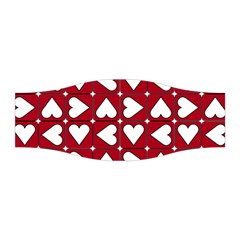 Graphic Heart Pattern Red White Stretchable Headband