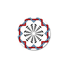 Star Illusion Mandala Golf Ball Marker