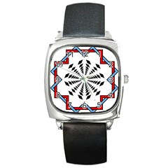 Star Illusion Mandala Square Metal Watch