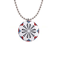 Star Illusion Mandala 1  Button Necklace by HermanTelo