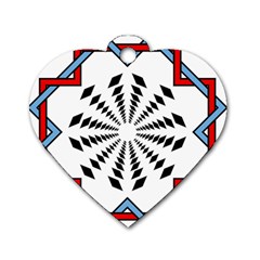 Star Illusion Mandala Dog Tag Heart (one Side)