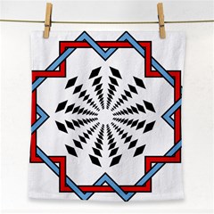 Star Illusion Mandala Face Towel by HermanTelo