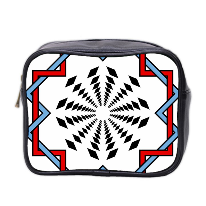 Star Illusion Mandala Mini Toiletries Bag (Two Sides)